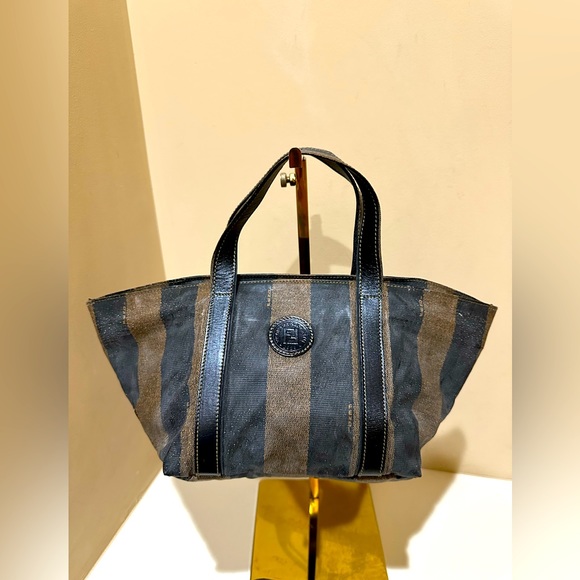 Vintage Fendi Roma Pequin FF Mini Tote Bag - Picture 1 of 12